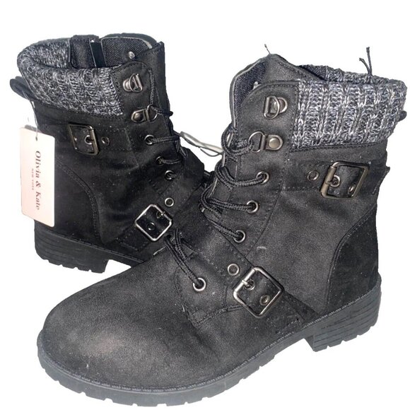 Olivia & Kate Shoes - Olivia & Kate - New York - Leanna Women's Hiking Boot Black Size 7